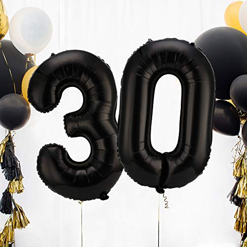 42 Inch Number 30 Balloons Jumbo 30 Foil Party Balloons Giant Number 30 Balloons for 30th Birthday Party Decorations and 30th Anniversary Event (Black) 42 Inch Number 30 Balloons Jumbo 30 Foil Party Balloons Giant Number 30 Balloons for 30th Birthday Party Decorations and 30th Anniversary Event (Black)